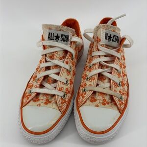 Converse All Star Embroidered Orange Flower Fabric Print